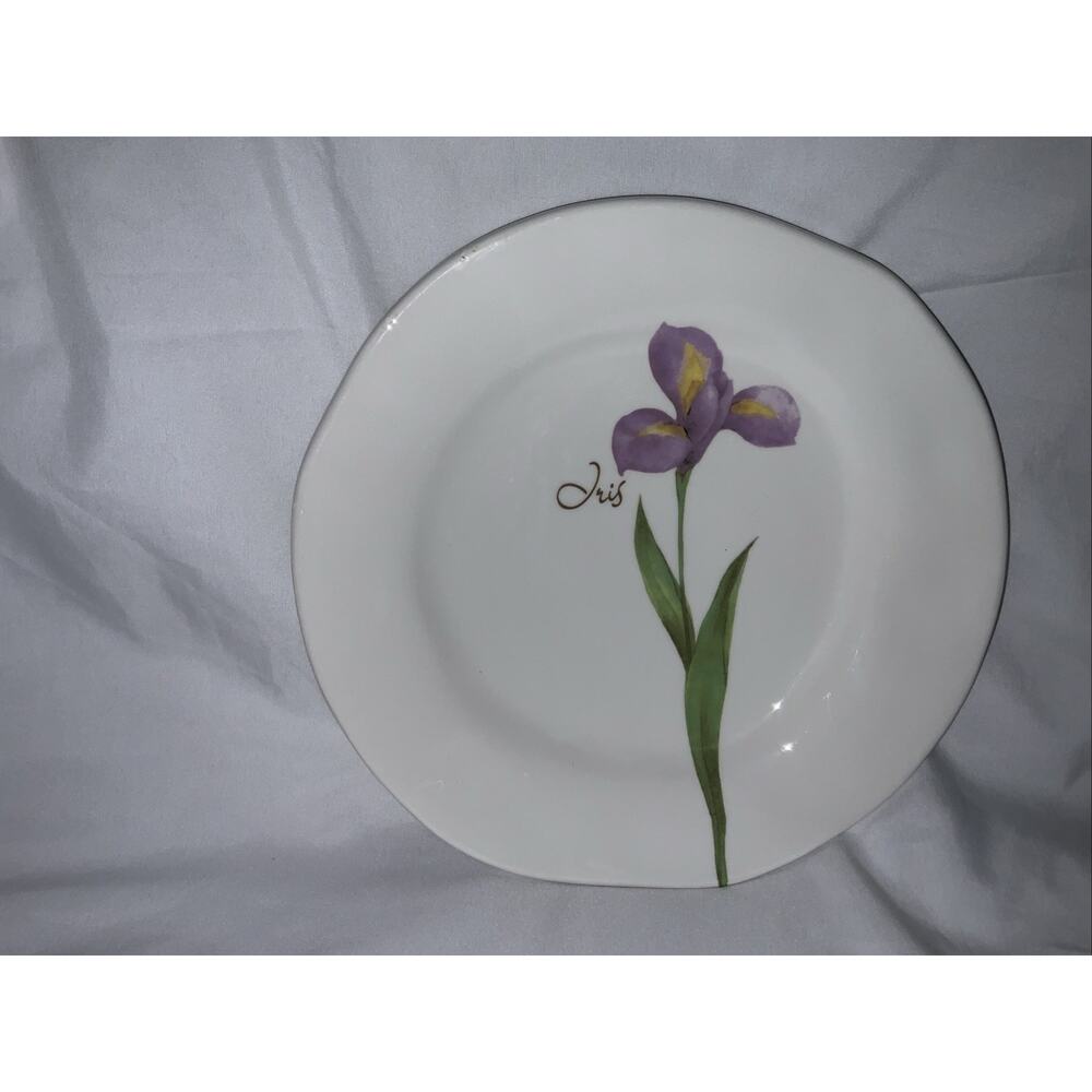 Opificio Etico IRIS Floral Ceramic Plate Scalloped Edge ITALY 9” (B2)